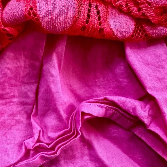 EUC Genuine Kids by Osh Kosh magenta lace over pink dress w/ ruffle straps. 2T. - Picture 3 of 6